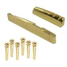 6PCS Guitar Brass Bridge Pins Saddle Nut Replacement Parts for Acoustic Guitar 2024 - buy cheap