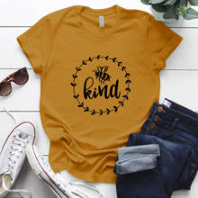 BEE KIND Printing Tshirt Women Round Neck Plues Size Tshirt for Girls Graphic Tees Tops 90s Aesthetiic Clothes Camisetas Mujer 2024 - buy cheap