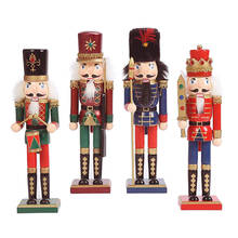 30cm 4Pcs Christmas Decorations Traditional Wooden King Nutcracker Soldier Home Office Tabletop Handcraft Puppet Ornament 2024 - buy cheap