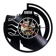 Reloj de pared de vinilo para fotografía, diseño moderno, arte de pared para estudio, Vintage, reloj de discos de vinilo, reloj de pared, regalos para fotógrafo 2024 - compra barato