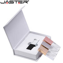 Jaster pendrive usb 2.0, estilo cristal, da moda, caixa flash, usb, 4gb, 16gb, 32gb, 64gb, presente, acima de 10 peças, logotipo grátis 2024 - compre barato