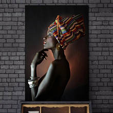 Pinturas al óleo de Arte de mujer africana, impresiones en lienzo, imágenes de pared de mujer negra, decoración del hogar, Cuadros 2024 - compra barato