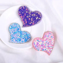 10Pcs/Lot Love heart rhinestone sequin Patches Appliques for DIY Headband Material And Christmas hat Accessories 2024 - buy cheap