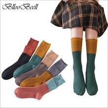 Модные теплые женские носки, хлопковые зимние носки для женщин, осеннее платье, макраме, вязаные Школьные носки для девочек, повседневный подарок 2024 - купить недорого