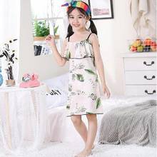 New 2-12Y Girls Nightgown Children Clothing Knitting Silk Sleeveless Pajamas Dress Cute Kids Homewear Nightdress Clothes 2024 - buy cheap