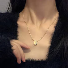 Waterdrop Irregular Necklaces Wave Shape Gold Necklaces for Women Minimalist Abstract Necklace Jewelry 2024 - buy cheap