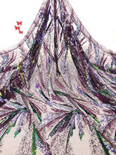 Французский Африканский кружевной ткани 2020 высокое качество кружева блестками Тюль Нигерия сетка кружева ткань свадебное платье D37601 2024 - купить недорого