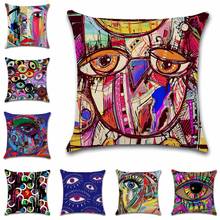 Pop art abstract eyes Decorative painting Cushion Cover Home sofa chair car coffee shop seat friends living room gift pillowcase 2024 - buy cheap