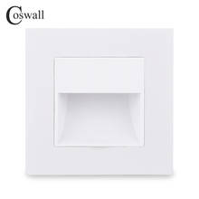 COSWALL Porch / Corridor / Corner / Stair Lamp Wall Footlights Switch Warm White PC Panel E20 Series Black White Gold Grey 2024 - buy cheap