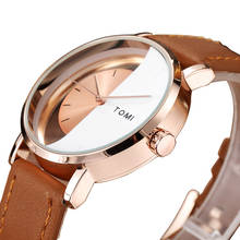 Creative Watch Transparent Dial Unisex Watches For Men Women Couple Fashion Unique Leather Wristwatch Male Black Quartz Reloj 2024 - buy cheap