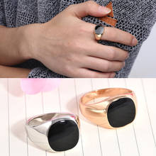 Твердый полированный Нержавеющая сталь Для мужчин кольцо байкерские Для мужчин перстень ювелирные изделия на безымянный палец от известного дизайнера; черные кольца для Для мужчин 2024 - купить недорого