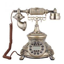 Teléfono antiguo de bronce con cable para el hogar y la oficina, teléfono fijo decorativo para regalo, teléfono clásico de moda antigua 2024 - compra barato