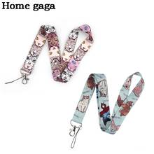 D2993 Homegaga Cute Cat Lanyard Keychain ID Card Badge Holder Camera USB Cell Phone Webbing Ribbon Neck Strap Metal Key Ring 2024 - buy cheap