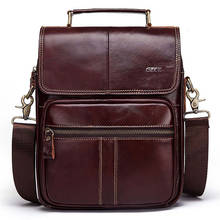 Vintage genuine Leather Men Business Handbag Cowhide Male Briefcase bag fashion leather double zipper Tote Bag shoulder bag 2024 - buy cheap
