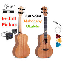 Ukulele 21 24 26 Inches Full Solid Mahogany Mini Electric Soprano Concert Tenor Acoustic Guitar 4 Strings Ukelele Deer Pickup 2024 - compre barato