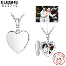 ELESHE Personalized Custom Photo Necklace 925 Sterling Silver Heart Pendant Necklaces Chain Wedding Jewelry Valentine's Day Gift 2024 - buy cheap