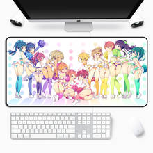 Mousepad otaku de borracha para computador, mouse pad sexy para meninas, com borda de travamento, teclado grande, xl e para jogo de velocidade 2024 - compre barato