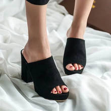 Woman High Heel Slipper Thick Bottomed Waterproof Platform Matting One Word Sandals Wedge Platform Shoes Ladies Summer Shoes 2024 - buy cheap