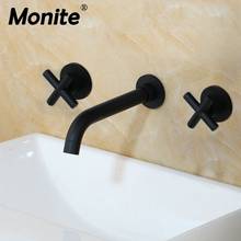 Monite Black ORB Bathtub Basin Solid Brass Bathroom Sink Mixer Tap Faucet Joint Pipe Black Faucet 2 Handles Basin Sink Mixer Tap 2024 - buy cheap