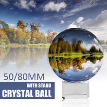 Bola de cristal transparente para fotografía, bola de cristal con soporte de 2 ", 50mm, 80mm, decoración de fondo, K9 2024 - compra barato