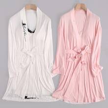 Conjunto de pijamas de maternidad para mujeres embarazadas, camisola de algodón, bata de lactancia, ropa sólida, 2 unids/set 2024 - compra barato