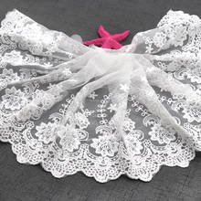 H694 20cm Width Organza Wedding Lace Trim Embroidered DIY For Doll skirt Handmade Patchwork Lace Ribbon as dress Sewing Supplies 2024 - buy cheap