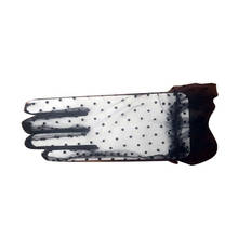 Женские тюлевые перчатки, сексуальные прозрачные вечерние перчатки в горошек, женские летние перчатки с закрытыми пальцами, ультратонкие кружевные сетчатые марлевые перчатки 2024 - купить недорого