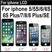 Tela display lcd aaa para iphone, montagem, iphone 6 7 8 6s plus 5 5c embutido, sem pixel morto 2024 - compre barato