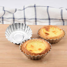 Forma de alumínio para ovos, 5/peças, anti-aderente, molde de tart, forma de flor, reutilizável, cupcake e muffin, copo de cozimento, panelas #25 2024 - compre barato