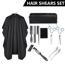 Conjunto de tesouras para cortar cabelo profissional, 10 lâmpadas, kit para cabeleireiro, barbearia e salão de beleza 2024 - compre barato