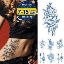 Tatuajes de tinta duraderos para el cuerpo, tatuajes temporales impermeables, línea adhesiva de flores, peonías, tatuajes para brazo, rosas falsas, aves, tatuajes para mujeres 2024 - compra barato