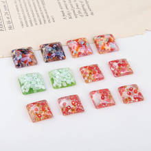 10pcs jelly colored Vintage Resin Earrings For Women Ladies Party square embedded broken shell patch DIY jewelry materials 2024 - buy cheap