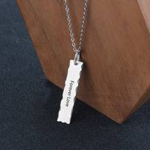 Collar personalizado de acero inoxidable para hombre y mujer, colgante de barra en blanco, placa con nombre personalizada, puede grabar letras y palabras, joyería 2024 - compra barato