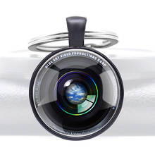 Llaveros de cristal para fotos, llaveros de cabujón para lente de cámara, regalo para fotógrafo, joyería de moda redonda de cristal 2024 - compra barato