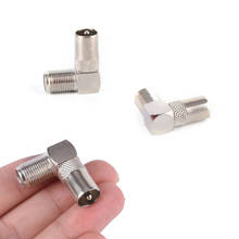 Conector de enchufe de antena aérea de TV, adaptador de enchufe a enchufe, Cable Coaxial RF Coaxial, aleación de aluminio, 90 grados, en ángulo recto, 1 o 2 uds. 2024 - compra barato