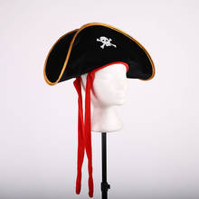 1pcs Dress Hat Halloween Pirate Cap Black Access Fancy Pirate Hat Men Women Costume Halloween Party Supply Party Props 2024 - buy cheap