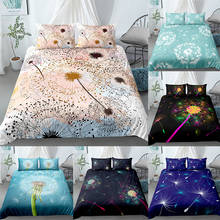 Dandelion Flower Pattern Black Blue Bedding Set Home Decoration Luxury Duvet Cover Pillowcase Bed Covers King Double Queen Size 2024 - buy cheap