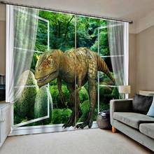 animal curtains window 3D Curtain Luxury Blackout Window Curtain Living Room stereoscopic curtains 2024 - buy cheap