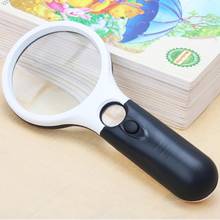 Handheld 3X 45X Illuminated Magnifier Microscope Magnifying Glass Aid Reading for Seniors loupe Jewelry Repair Tool With 3 LED 2024 - buy cheap