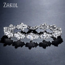 ZAKOL Fashion Geometric Cubic Zirconia Charm Bracelets for Women Wedding Dinner Party Jewelry Birthday Drop Shipping FSBP2150 2024 - buy cheap