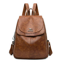 Women Backpack For Girls School Bag Travel Bagpack PU Leather Backpacks High Quality Female Vintage Shoulder Bags 2024 - buy cheap