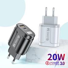 20W Fast PD USB Charger Quick Charge 3.0 Type C Fast Charging Charger For IPhone 12 Xiaomi Samsung USB Wall Travel Charger 2024 - buy cheap