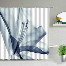 Juego de cortinas de ducha para decoración de bañera, juego de cortinas de tela transparente con flores abstractas, naturaleza, blanco, arte, impermeable, para Baño 2024 - compra barato