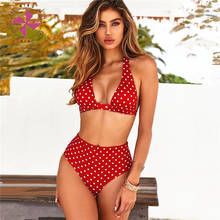 In The Wind New High Waist Dot Print Bikini swimwear Women Halter Push Up Bikini set Swimsuit female Biquini Beach Wear 2024 - buy cheap