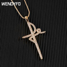 WENDYFO New Arrive Gold Color Religion Necklace Men Women Crystal Zircon Pendants Necklaces Chain Christian Jewelry Accessories 2024 - buy cheap