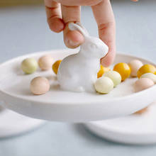 Тарелка керамическая посуда креативная 3D тарелка для фруктов с изображением животных белый кролик лиса белка снек салат тарелка 7 дюймов рождественское блюдо 2024 - купить недорого