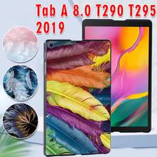 Capa para samsung galaxy tab a 8.0 (2019) t290/t295 anti-queda impresso pc plástico capa protetora de volta tablet capa + caneta livre 2024 - compre barato