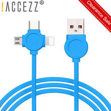 !ACCEZZ TPE Data USB Charging Cable 3 in 1 Lighting For iPhone XS MAX XR 8 Micro USB Type-C Android Phone Charge Line For Xiaomi 2024 - buy cheap