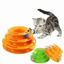 Torre de brinquedo para gatos, disco para treinamento de gatos, brinquedo para gato com três níveis de pessoa, disco para inteligência 2024 - compre barato