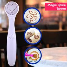 Electric Coffee Cake Printing Spoon Portable Coffee Stencils 16 Kinds Of Patterns Printing Machine Spice Spoon Kitchen Tools 2024 - buy cheap